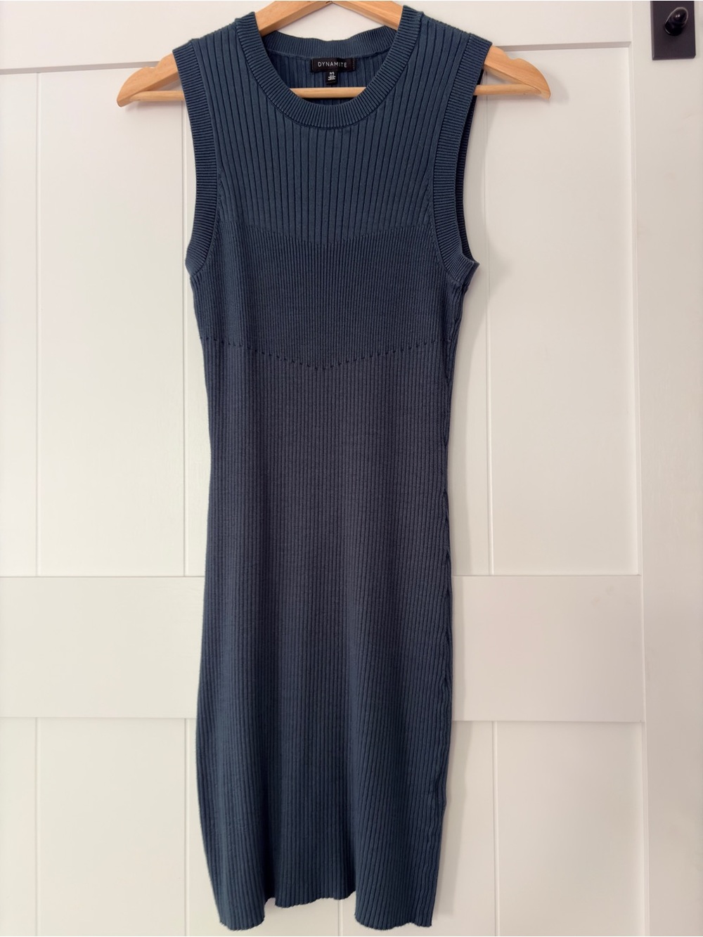 dynamite Sleeveless Ribbed Midi Dress in Deep Teal-Blue